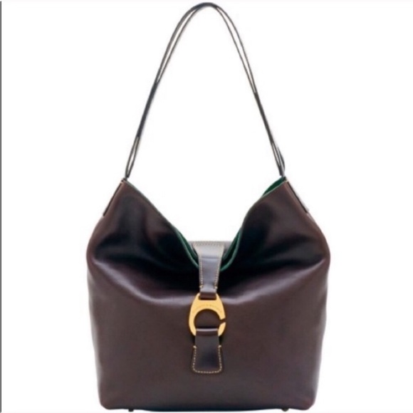 Dooney & Bourke Handbags - Dooney & Bourke Dark Brown Hobo Bag with Gold Accent